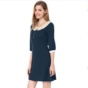 Navy dress with peter pan collar